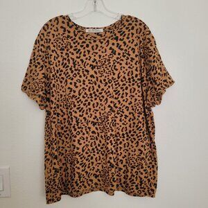 We The Free Brown/Black Cheetah Print Top Size M